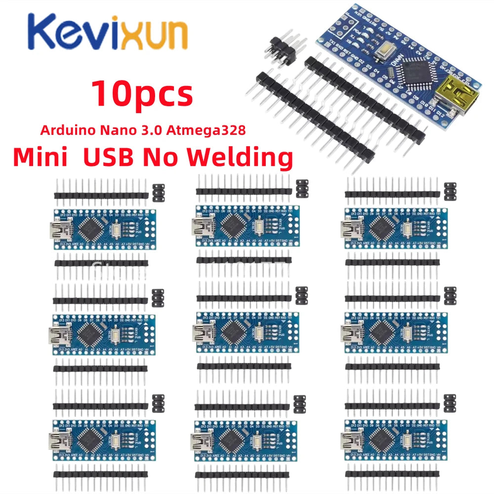Placa Nano 3.0 (ATMEGA328P, 16MHz, CH340) con Bootloader (Puerto Mini/Tipo C/Micro USB) compatible Arduino