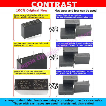 Relé Señal SMD G6K-2F-Y / G6K-2P-Y 8-Pin - Voltajes (3V/5V/12V/24V DC) 10x6.5x5mm - Lote 20 Piezas
