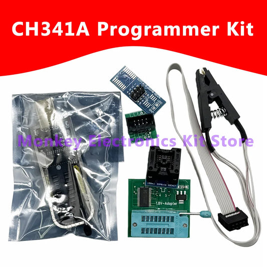 Kit Programador USB CH341A EEPROM/Flash/BIOS con Clip SOIC8 y Adaptador 1.8V + ZIF Socket