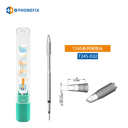 Puntas Cautín Soldador PHONEFIX Serie C245/C470 para Estación JBC / Mango Universal T245/T470 (Reparación PCB/IC)