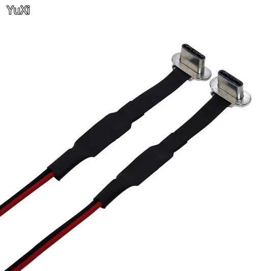 Cable Plano FPC (3 Pines USB-C Macho) para Carga Inalámbrica con Resistor R1 / Cable Soldadura (Extensión)