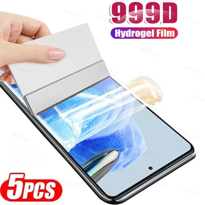 Film Hidrogel Protector Pantalla Frontal para Xiaomi Redmi 12 4G/5G / Note 12/12S/12T/12R/12 Pro Plus (Pack 5 Unidades)