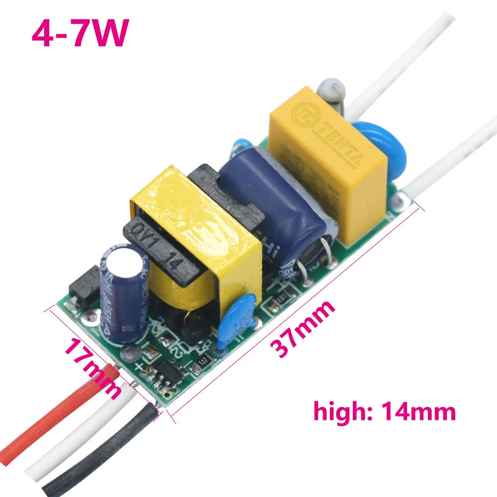 Driver LED Aislado Bicolor (3 Pines, 300mA) 3W / 4-7W / 8-12W / 12-18W Fuente Alimentación Iluminación (1 Unidad)