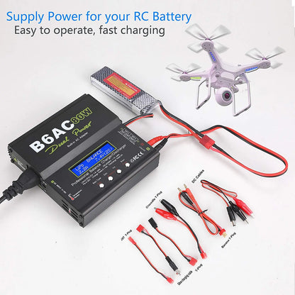 iMAX B6AC 80W 6A Lipo Battery Balance Charger LCD Display Discharger For RC Model Li-ion LiFe Nimh Nicd PB Lipo Battery Charging