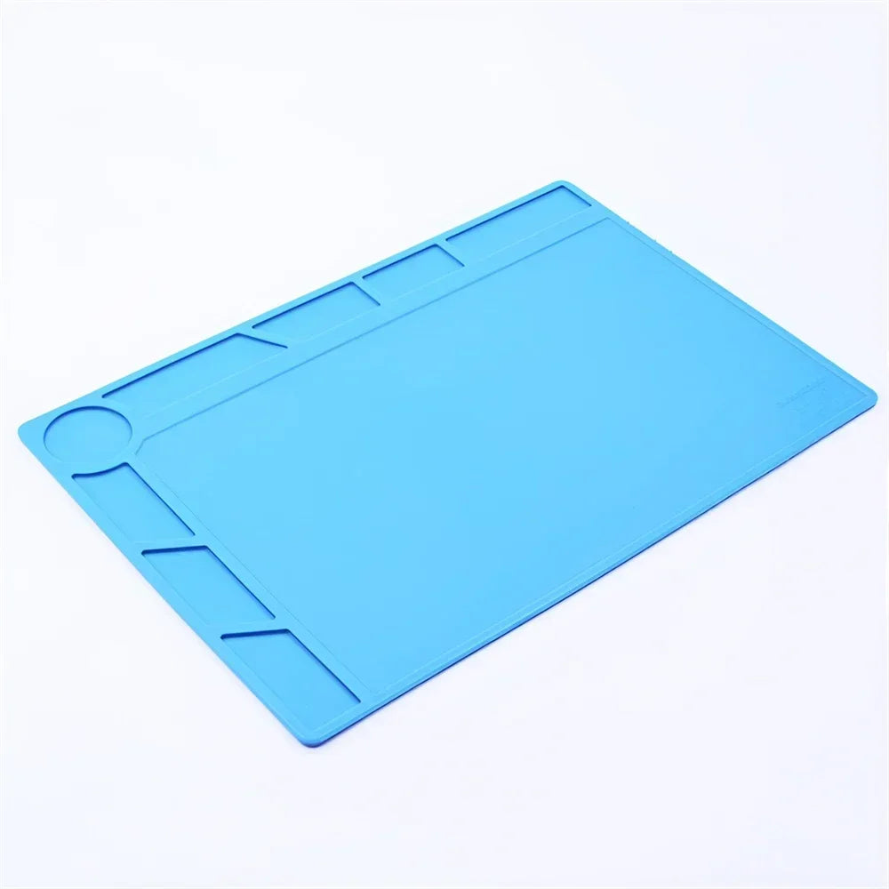 Alfombrilla Silicona ESD Aislante Térmica Resistente Calor para Soldadura Reparación Computadora/Teléfono (Kit Mantenimiento)