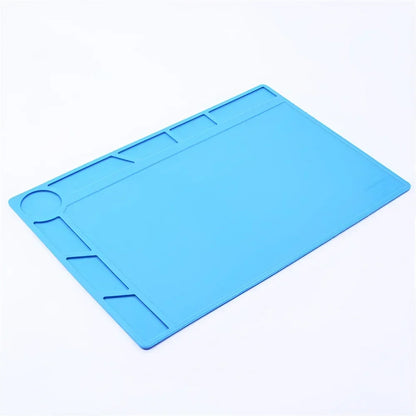 Alfombrilla Silicona ESD Aislante Térmica Resistente Calor para Soldadura Reparación Computadora/Teléfono (Kit Mantenimiento)