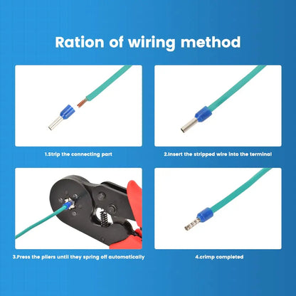Kit Terminales Conectores Ferrules Cable Aislado AWG 22-7 (Punta Cordón) Surtido (1200/1900 Piezas)