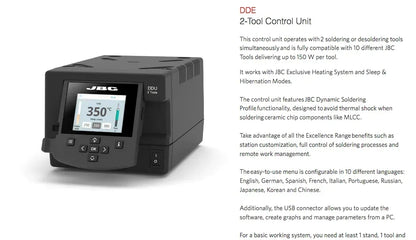 Original JBC DDE-2C 150W Two-Tool Control Unit Soldering Station Dual Channel With Temperature Calibration In Stock