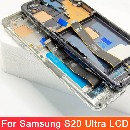 Pantalla Super AMOLED S20 Ultra para pantalla Samsung Galaxy S20 Ultra 5G pantalla Lcd pantalla táctil Digital con marco DIY