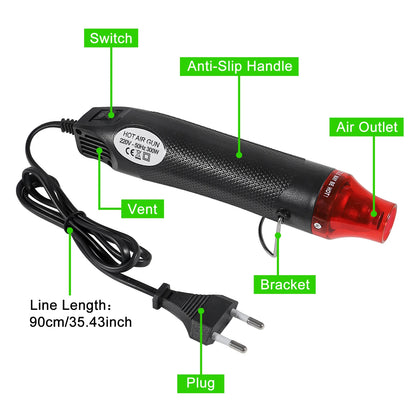 Kit Tubo Termoretráctil 2:1 (127/164/328/560 Piezas) con/sin Pistola Aire Caliente (EU/US 110V/220V) Aislante Cable