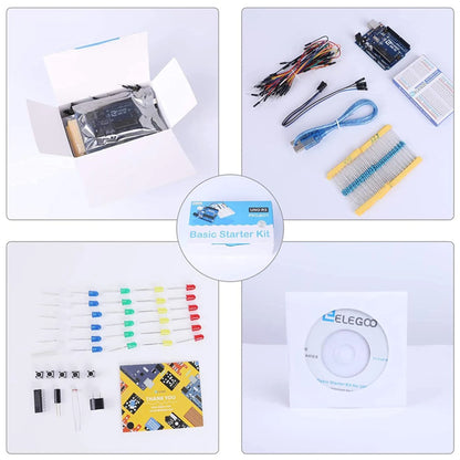 Kit Inicio Básico ELEGOO UNO Project con Tutorial y Placa UNO R3 compatible Arduino IDE (Kit Electrónico DIY)