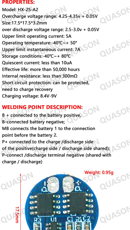 2S 3A 4A 5A 8A 10A 13A 20A 7.4V 8.4V Li-ion 18650 Lithium battery protection board / BMS board Standard / Balance