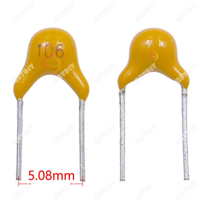 Capacitor Cerámico Multicapa (10pF-1uF, 50V, P=5.08mm) - Pack 100 Unidades (Valores Surtidos)