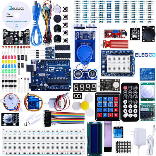 Kit Inicio Completo ELEGOO UNO R3 Project (63 Items) con Tutorial compatible Arduino IDE (Kit Electrónico DIY)