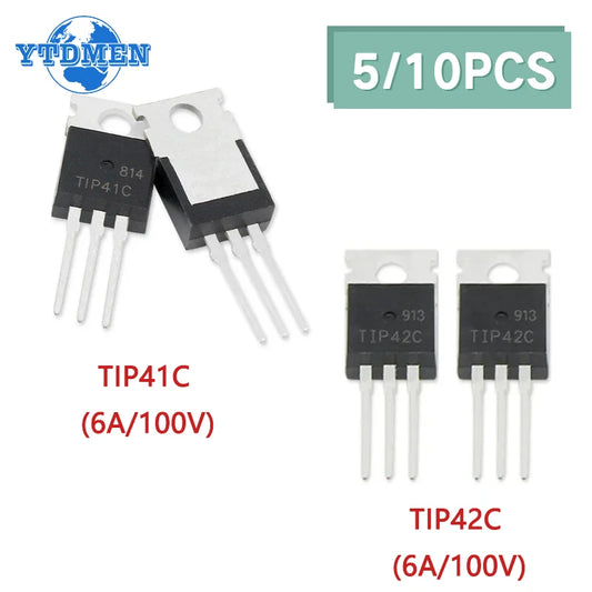 Transistor NPN TIP41C / PNP TIP42C TO-220 100V 6A - Lote 5/10 Piezas