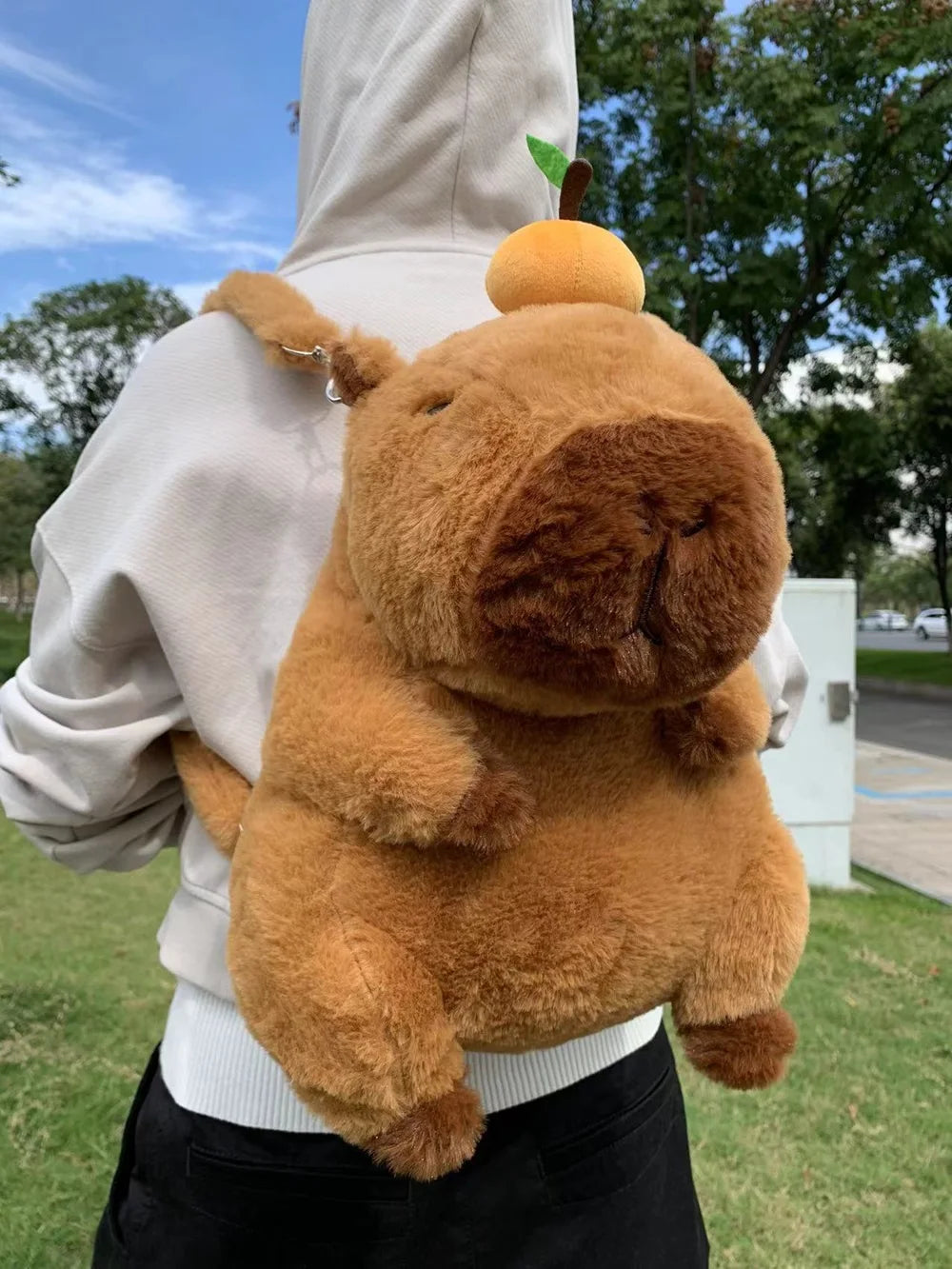 Mochila Peluche Capibara Kawaii Bolso Hombro/Mini Morral Muñeco Peludo Regalo
