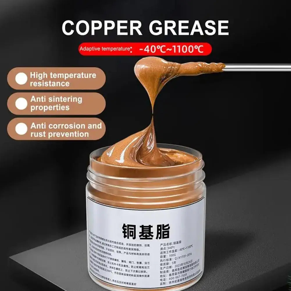 Grasa Cobre Anti-Adherente 100ml para Roscas/Frenos Automotrices (Agente Anti-Agarrotamiento) Herramienta Mantenimiento
