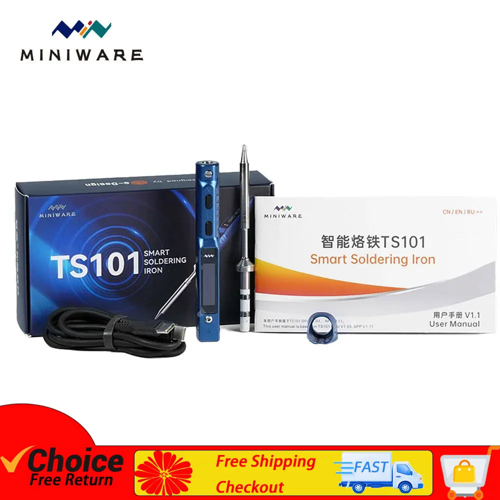 Miniware TS101 Soldering Iron TS100 Upgrade Original Portable Adjustable Temperature Digital Solder Station Tip TS-BC2 PD3.1 90W