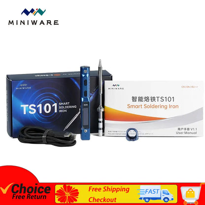 Miniware TS101 Soldering Iron TS100 Upgrade Original Portable Adjustable Temperature Digital Solder Station Tip TS-BC2 PD3.1 90W