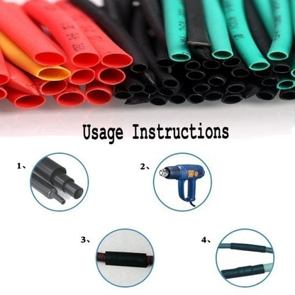 Kit Tubo Termoretráctil 2:1 Envoltura Cable Aislante Protección Conexión (127/530/580 Piezas) (Opción Pistola Aire Caliente)