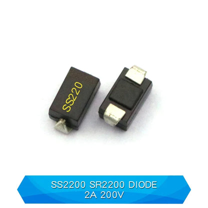 Diodo Schottky SMD (SS12/SS14/SS24/SS26/SS34/SS36/SS54/SS110/SS2200, SMA) (20 Unidades)