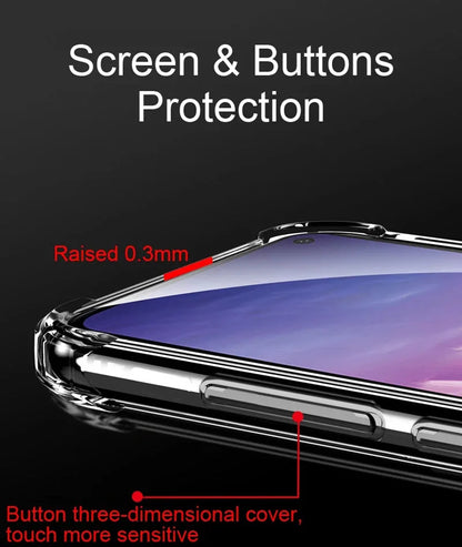 Funda Carcasa Suave Transparente Anti-Golpes para Samsung Galaxy S9/S10 Plus/S10E/S20 FE/S21/S22/S23 Ultra / Note 9/10/20