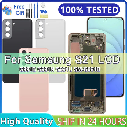 Pantalla LCD Probada con Marco para Samsung Galaxy S21 5G (Digitalizador Táctil)