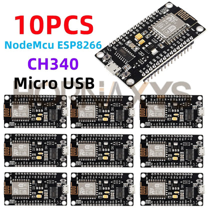 Placa Desarrollo NodeMCU ESP8266 LUA (ESP-12E, CH340, 4MB Flash, Tipo C) Módulo WiFi Inalámbrico Serial para Arduino (1-10 Unidades)