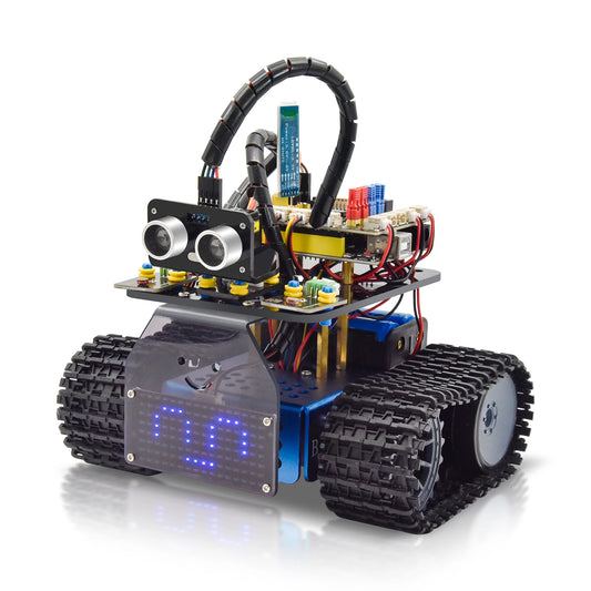 Kit Robot Tanque Inteligente Keyestudio Mini V3.0 (Actualizado) DIY STEM Programable compatible Arduino/Mixly