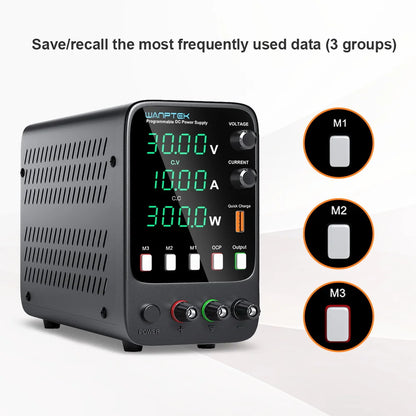 Fuente de Poder Laboratorio WANPTEK DC Ajustable 30V/60V/120V Regulador Voltaje Preajuste V/A (Input 110V/220V)