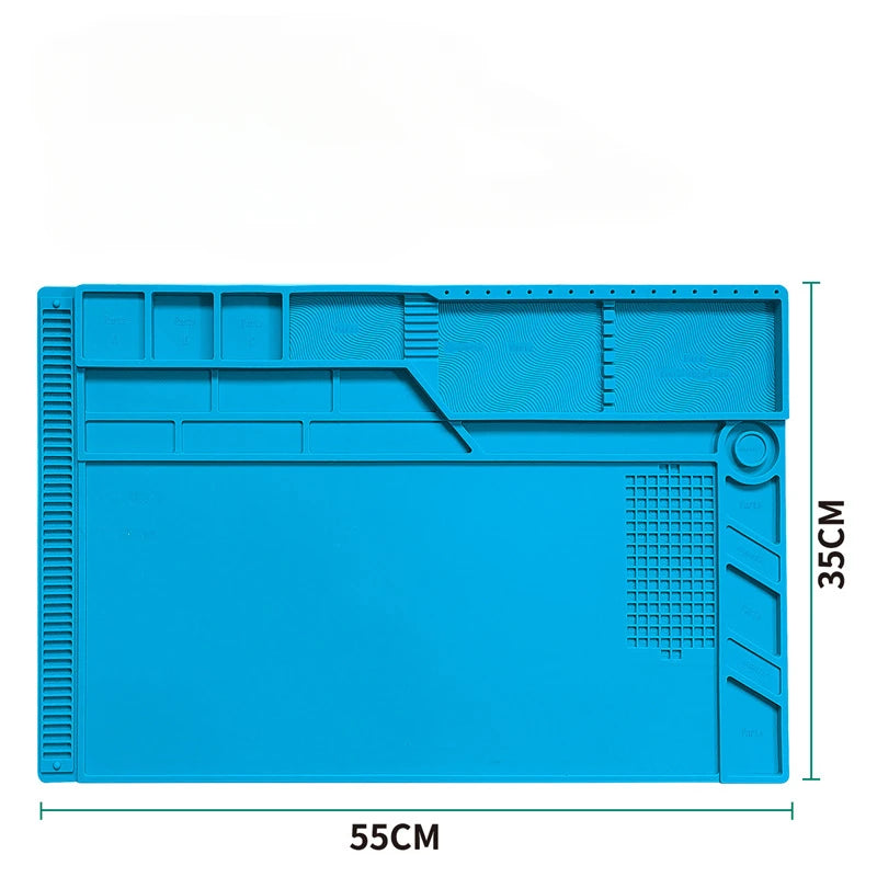 Alfombrilla Silicona Multifuncional Gruesa Magnética Antiestática Resistente Temperatura para Reparación Electrónica/Placa Base IC