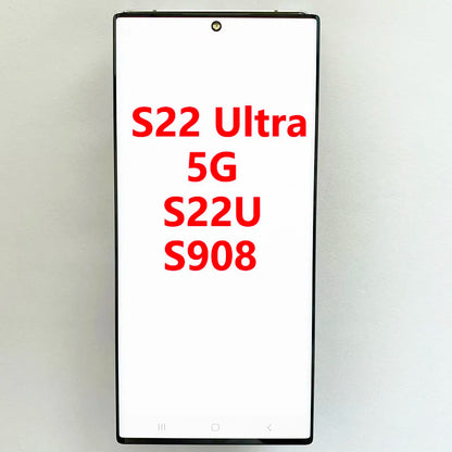 Pantalla 6.8" Super AMOLED con Marco y Digitalizador Táctil para Samsung S22 Ultra (S22U/S908B/S908U) (Con Defecto Estético)