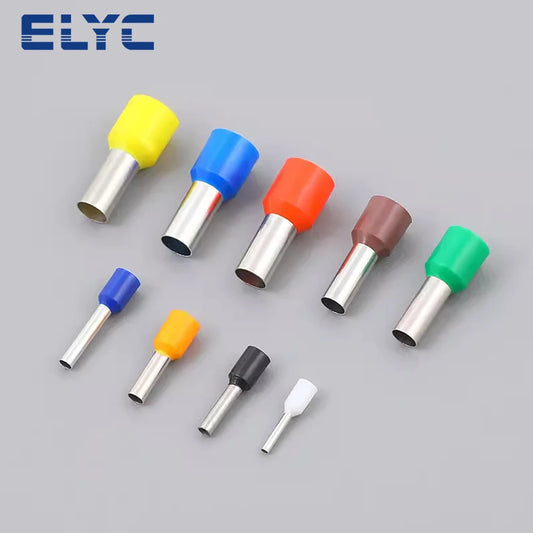 Conector Ferrule Cobre Oricalco Terminal Punta Cable Aislado Crimp (0.5-6mm², 22-10AWG, E0510-E6010) (1000 Unidades)