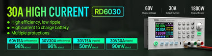 Fuente Alimentación Laboratorio RD-RK6006 / RK6006-BT DC 60V 6A Comunicación Buck Ajustable 4 Dígitos