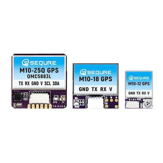 Módulo GPS SEQURE M10-12 / M10-18 / M10-25Q (Pequeño, Rápido) con Compás QMC5883L para Drones FPV Ala Fija/Carreras (INAV/BF)
