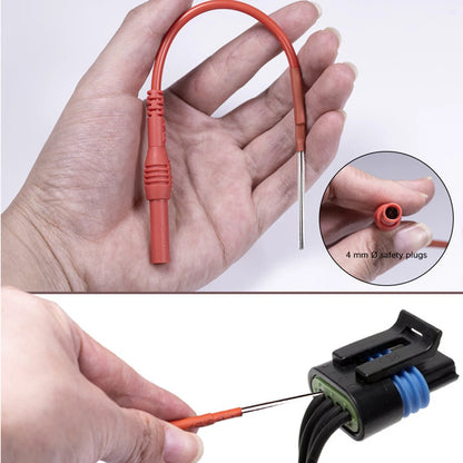 Adaptador Cable Flexible (x2) Banana Hembra 4mm - Sonda Trasera Silicona para Multímetro