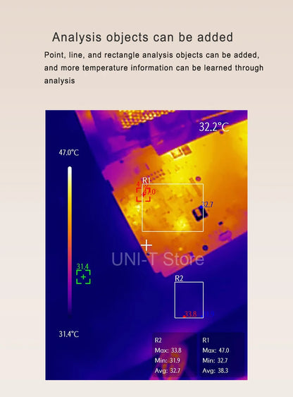 Termógrafo Móvil UNI-T UTi260M para Android (Tipo C) - Herramienta Temperatura Módulo PCB/Electrónico