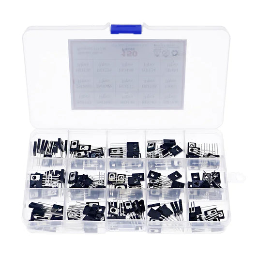 Kit Surtido 150 Pcs Transistores TO-126 (B772, D882, BD139, BD140, C106, D669, B649, D237, D238, 13003, BD136, BD235, BD438, BT134, 2P4M)