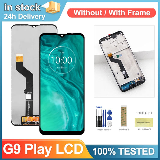 Lcd Screen for Motorola Moto G9 Play XT2083 XT2083-1 Lcd Display Touch Screen Digitizer with Frame Assembly for Moto G9 Play