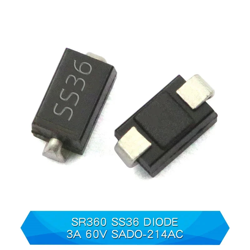 Diodo Schottky SMD (SS12/SS14/SS24/SS26/SS34/SS36/SS54/SS110/SS2200, SMA) (20 Unidades)