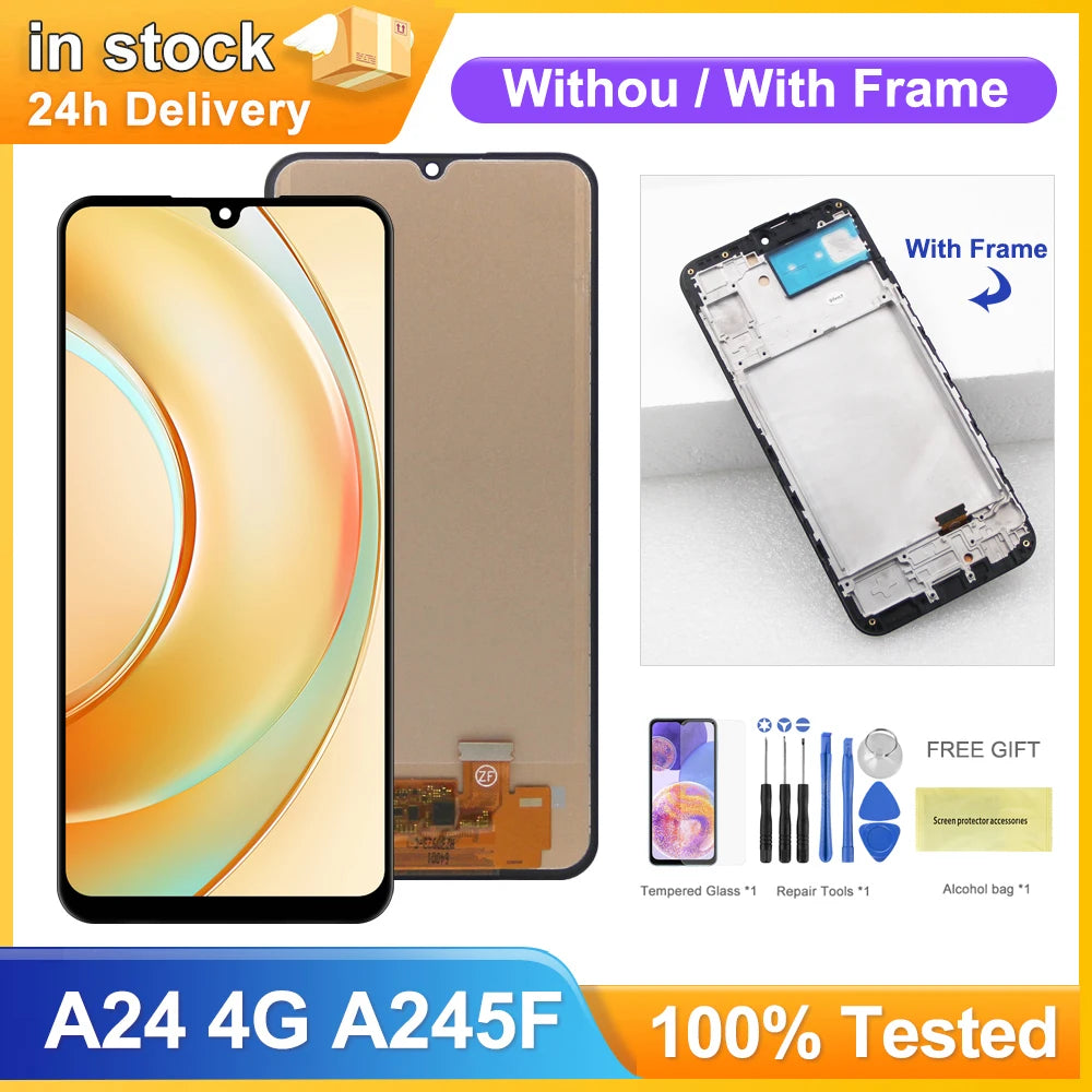 Pantalla TFT A24 4G para Samsung Galaxy A24 4G A245F A245F/DS pantalla Lcd pantalla táctil Digital con reemplazo de marco