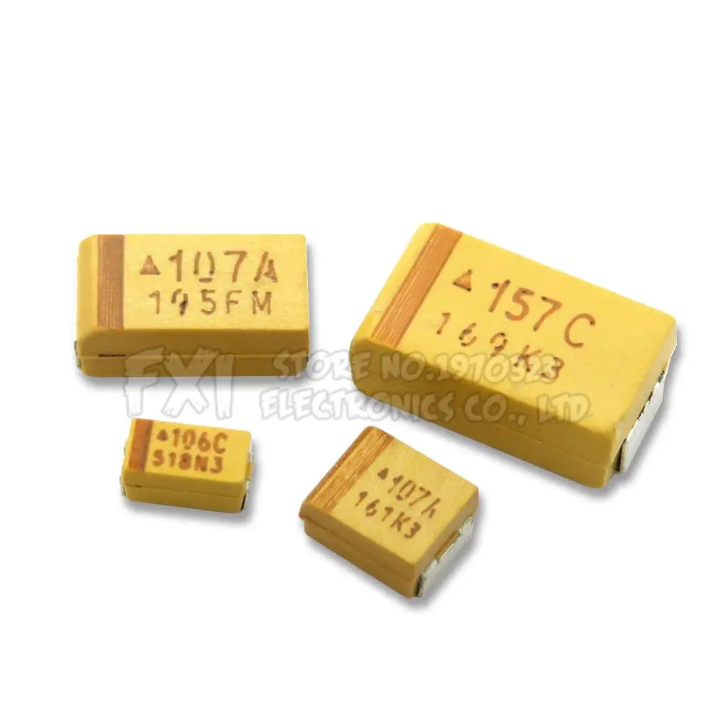 Capacitor Tantalio SMD (Caja A/B/C/D) 6V-50V, 0.1uF-330uF (Pack 10 Unidades)