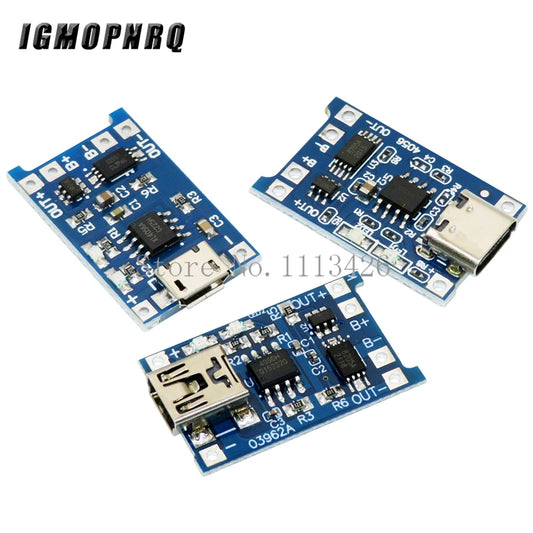 Lote 5 Pcs Módulo Cargador Batería Litio 18650 TP4056 Micro USB 5V 1A con Protección Dual