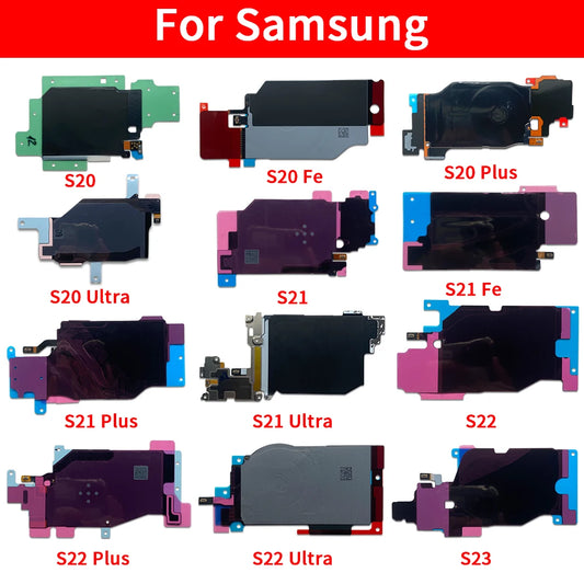 Bobina Receptora Carga Inalámbrica con Módulo NFC/Compás y Flex para Samsung S20-S23 FE/Plus/Ultra (Repuesto)