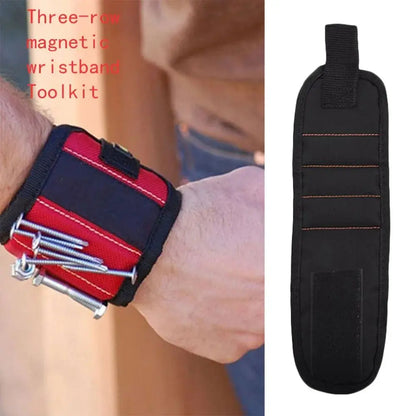 Muñequera Magnética Fuerte / Bolsa Herramientas Portátil Ajustable para Electricista (Sostiene Tornillos/Clavos/Pernos)
