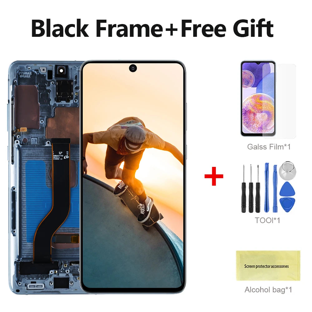 Pantalla AMOLED de 6,7 pulgadas para Samsung Galaxy S20 Plus LCD G985 G985F G985F/DS G986 LCD S20 + con montaje de digitalizador de cristal táctil