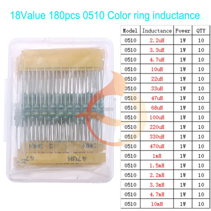 Kit Surtido Inductores SMD/DIP - Varios Valores (2.2uH a 100mH) (Versión 1)