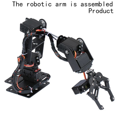 Kit Brazo Robot Mecánico Aleación Metálica 6-DOF (360°, para MG996R) Arduino Robótica Educacional Programable PS2