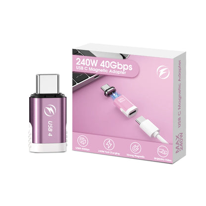 Adaptador Magnético USB-C Fonken 240W 40Gbps 8K@60Hz Video para MacBook Pro/Air y Otros Type-C