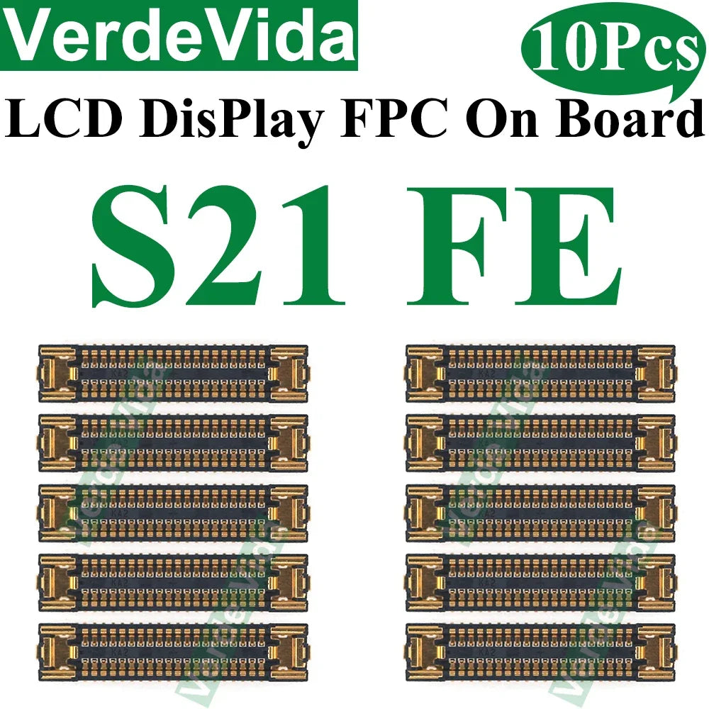 Conector FPC Flex Pantalla LCD para Placa Base Samsung S10 Lite/S21 FE/S22/S23 Ultra/S24 Plus/Note 10/20 (10 Unidades)